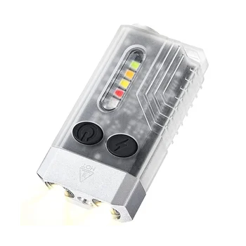Мини светодиодный фонарик-брелок, перезаряжаемый с 14 режимами 1000ЛМ, маленький мощный фонарик IPX4