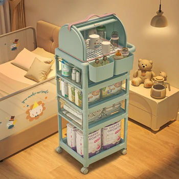 Многослойный Мобильный Стеллаж для хранения детских товаров Для новорожденных Простая Тележка для хранения детских товаров