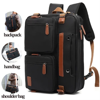 Многофункциональный мужской рюкзак, нейлоновая сумка через плечо, Холщовый школьный рюкзак большой емкости, водонепроницаемая деловая сумка для ноутбука