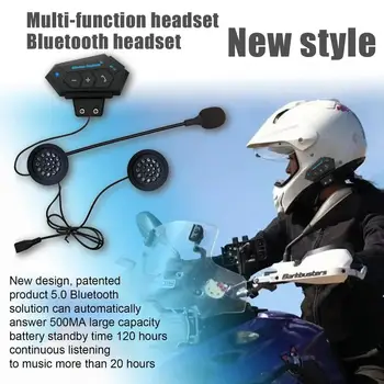 Мотоциклетные наушники Blue Tooth 5.0, Универсальная беспроводная гарнитура для шлема, комплект стереофонической связи, музыкальный плеер для мотоцикла, динамик