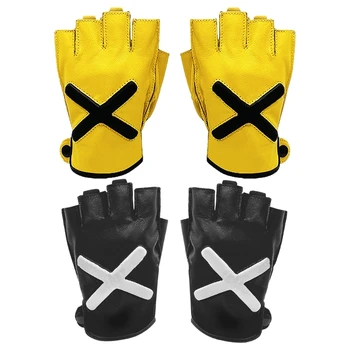 Мотоциклетные перчатки на половину пальца, мужские перчатки для вождения, велосипедные перчатки для водителя, черные /желтые