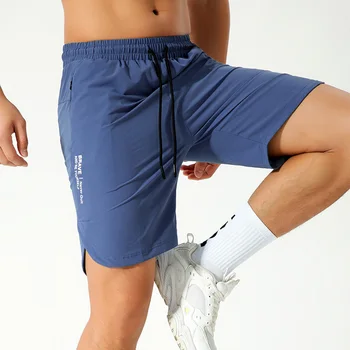 Мужские Модные спортивные штаны из Ледяного Шелка, Спортивные Штаны для фитнеса, Бега, Летние Тонкие Быстросохнущие дышащие Шорты