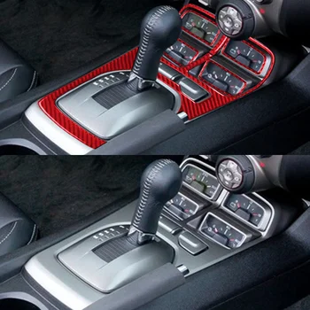 Наклейка на панель переключения передач автомобиля из углеродного волокна, наклейка на внутреннюю отделку Chevrolet Camaro 2010-2015 Аксессуары