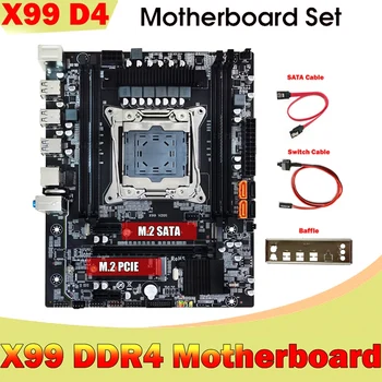 Настольная материнская плата X99 + Перегородка + Кабель SATA + Кабель переключения LGA2011-3 Поддержка DDR4 4X32G Для процессора 5820K 5960K E5-2678 V3