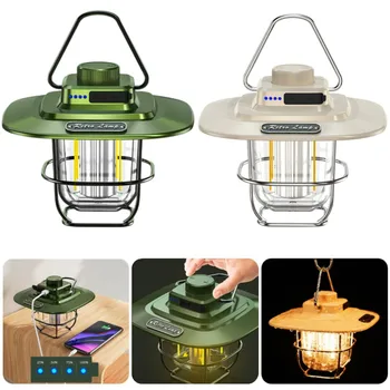 Новая светодиодная лампа для кемпинга Мощностью 9 Вт, Портативный фонарь для кемпинга, Перезаряжаемая подвесная лампа, Блок питания для кемпинга, Товары для дома и улицы