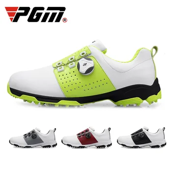 Новое поступление 2020, Обувь для гольфа PGM, Мужская Водонепроницаемая спортивная обувь, Шипы, противоскользящие спортивные кроссовки, Мужские туфли для гольфа с ручками и пряжкой