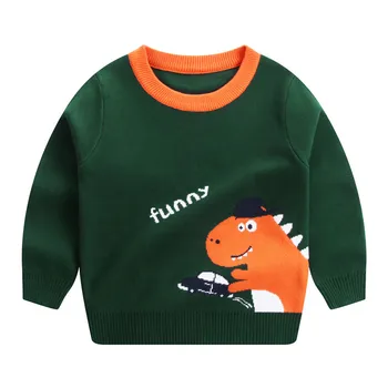 Новое поступление, свитера для мальчиков и девочек на осень-зиму, детская одежда с динозавром, Толстовки для малышей, милые рубашки с динозавром