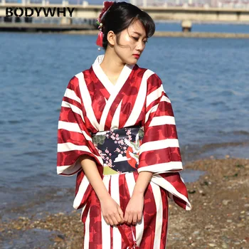 Новое Японское Кимоно, Женское Высококачественное красное платье, Кимоно, Японская мода, Кимоно против морщин