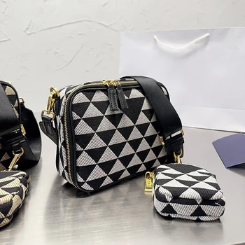 Новые сумки Boston для женщин, Брендовые дизайнерские сумки на плечо, Тканевая сумка для фотоаппарата, Ромб, женские сумки-мессенджеры на молнии, два в одном