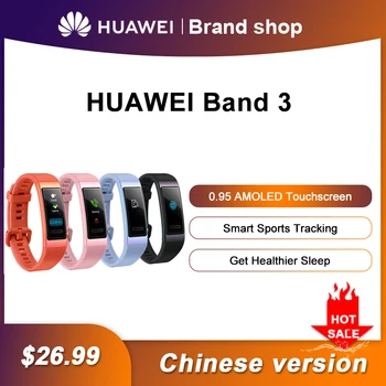 Новый Huawei SmartBand 3 Smart Band Металлический Каркас Amoled Полноцветный Сенсорный Дисплей Датчик Частоты сердечных Сокращений При Плавании Для Умного Дома