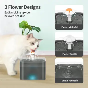 Новый Диспенсер для Воды Для домашних Животных Карамельного Цвета Met Led Licht Automatische Katten Drinker Usb Recirculatie Filter Vers Schoon Water