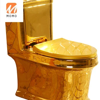 Новый золотой туалет 4D цвет смыва золотой туалет для экономии воды и защиты от запаха золотой туалет цветной туалет специальная цена Биологический туалет