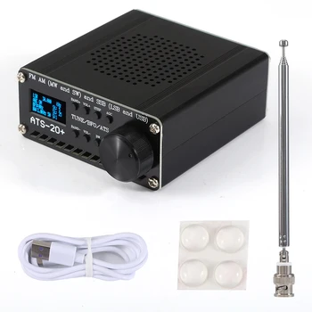 Новый радиоприемник ATS-20 + Plus ATS20 V2 SI4732 FM AM (MW и SW) SSB (LSB и USB) с аккумулятором + Антенной + Динамиком + чехлом