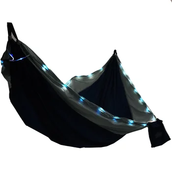 Оборудуйте Нейлоновый Портативный Походный гамак с подсветкой, для 2 человек, синий и темно-синий, Размер 124 