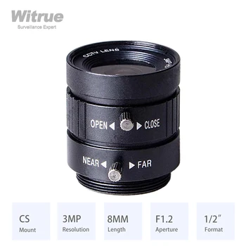 Объектив с креплением Witrue CS HD 3MP 8 мм с диафрагмой 48 градусов F1.2 формата 1/2
