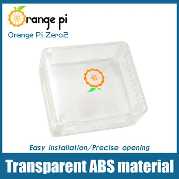 Оранжевая плата Pi Zero 2, прозрачный корпус из АБС-пластика, не удерживает плату расширения вместе