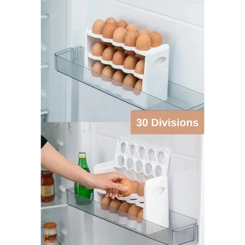 Органайзер для яиц в холодильнике, 30 отсеков, 3 яруса, контейнер для хранения яиц, экономия места, экономия времени, кухонные инструменты, Бесплатная доставка, подарок