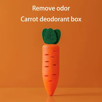Освежитель воздуха в форме моркови, Холодильник, шкаф, Ванная комната, Коробка с дезодорантом для удаления запаха, Активированный уголь, Бамбуковый уголь, сумка