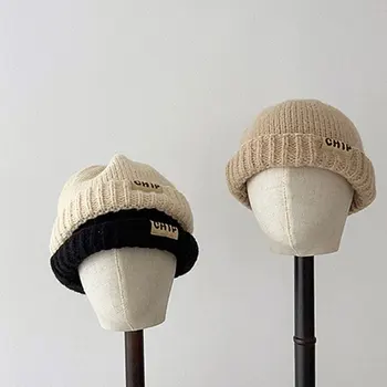 Осенне-зимняя детская шапочка-Бини, вязаная шапка для мальчиков и девочек, Детская теплая шапка для малышей