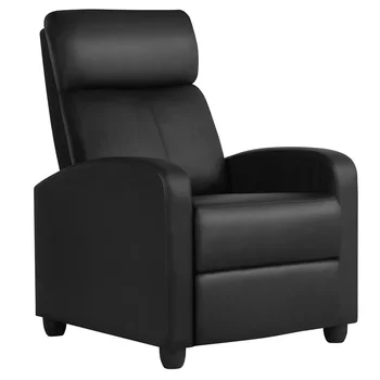 Откидное кресло для кинотеатра из искусственной кожи Easyfashion, черное