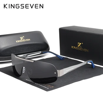Очки KINGSEVEN, дизайн Новых алюминиевых мужских солнцезащитных очков, Поляризованные солнцезащитные очки, встроенные линзы, очки ночного видения для вождения