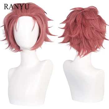 Парики RANYU BLUE LOCK Sae Itoshi, Синтетические Короткие Прямые Розовые волосы для аниме-косплея, термостойкий парик для вечеринки