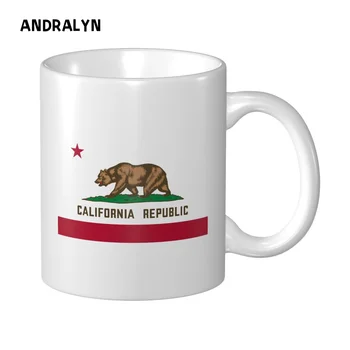 Персонализированная Кружка с Флагом Калифорнии, Керамическая Кофейная кружка на 11 унций, Прямая поставка