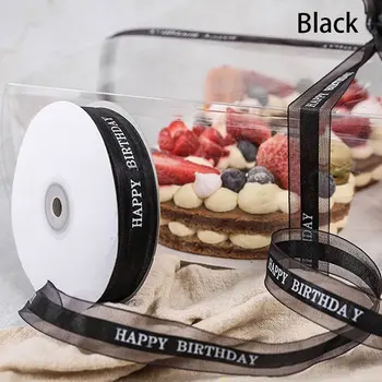 Полиэфирная лента для выпечки тортов с принтом happy birthday packaging gift сделай сам, чтобы создать счастливую атмосферу для вашего подарка