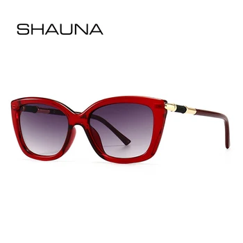 Популярные модные квадратные солнцезащитные очки SHAUNA Ins, женские ретро Брендовые дизайнерские чайно-серые Градиентные Солнцезащитные очки, Мужские оттенки кошачьих глаз UV400