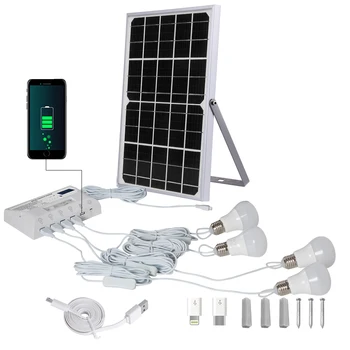 Портативная домашняя солнечная система для домашнего освещения и зарядки телефона