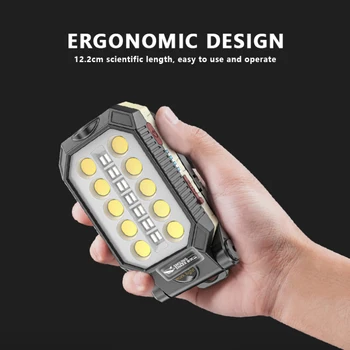 Портативный светодиодный фонарик, Регулируемый USB-ночник, Многофункциональный рабочий светильник, Водонепроницаемый дизайн с магнитом, перезаряжаемый