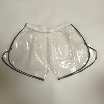 Прозрачные Боксерские штаны из ПВХ, Пластиковые шорты Унисекс