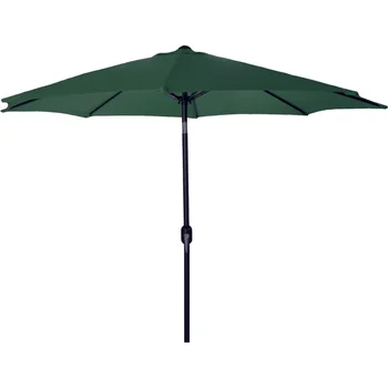 Производство 8-дюймового зеленого складного зонта для патио из цельного восьмиугольника с кнопочным наклоном и открыванием рукояткой