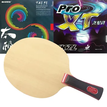 Профессиональная комбинированная ракетка Sanwei FEXTRA 7 для настольного тенниса с лезвием KTL Pro XT и SANWEI TAIJI Super light pips из резины для настольного тенниса