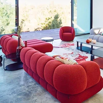 Ретро ткань, итальянская современная минималистичная гостиная, небольшая квартира, скандинавский дизайнерский диван