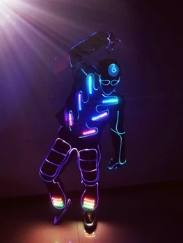 робот для танцев, программирование самодельного взрывного устройства, светодиодный костюм для сценического шоу, костюм с подсветкой, одежда для выступлений, светящиеся костюмы