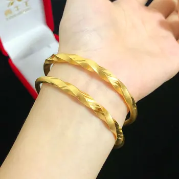 Романтический браслет из 18-каратного золота для женщин, Свадебный Обручальный Шарм, открывающийся браслет, ювелирные украшения, подарки