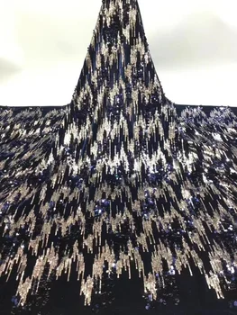 Роскошная Африканская кружевная ткань с пайетками, Высококачественная французская кружевная ткань 5 ярдов, Нигерийские кружевные ткани С красочными пайетками Для платья