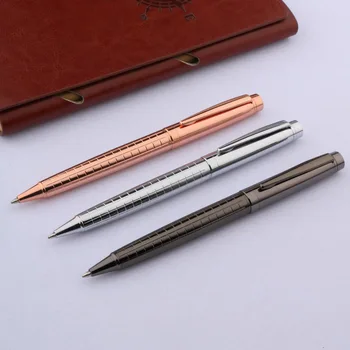 роскошный Высококачественный вращающийся Металл, новый подарок, розово-золотая шариковая ручка, чернильные ручки для каллиграфии, Канцелярские принадлежности
