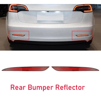 Светодиодный Отражатель заднего бампера Автомобиля, Стоп-сигнал, задний фонарь, наклейка на задний бампер, накладка для Tesla Model 3