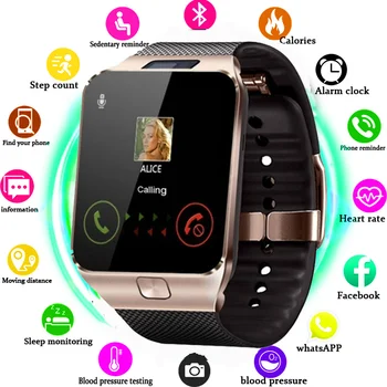 Смарт-часы DZ09 с поддержкой TF SIM-карты, монитор сна, Смарт-часы, Фитнес-трекер, Камера дистанционного управления Для IOS Android