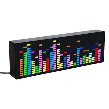 Современный светодиодный музыкальный индикатор, индикатор ритма, электронные часы, автомобильная лампа, атмосферный светильник для украшения рабочего стола