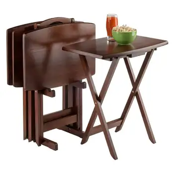 Столовый набор для закусок Wood Darryl из 5 предметов, большого размера, с отделкой под орех