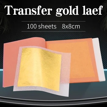 Трансферный лист 24K из чистого съедобного сусального золота 99,99% золотого цвета для украшения еды Пищевая бумага 4 листа по 25 штук
