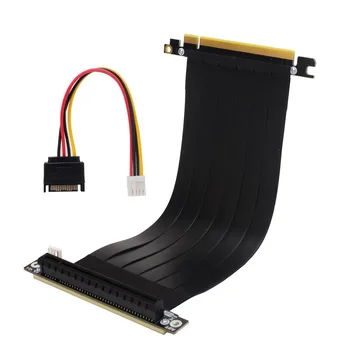 Удлинитель видеокарты ADT-Link R33SL-PW Riser PCI-E 3.0 X16 до 16X GPU PCIe с питанием от SATA для майнинга Ethereum 3060 RTX