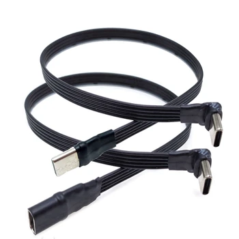 Удлинительный кабель USB 2.0 от Type C до Type C, адаптер 90 °, FPC FPV, плоский кабель USB C, 2A 5 см-100 см