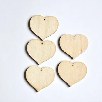 Украшение в виде деревянного сердца, незаконченные деревянные серьги
