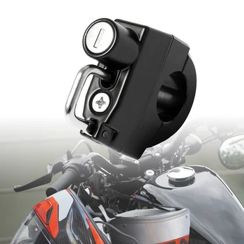 Универсальный замок для мотоциклетного шлема, 25 мм, трубка для руля, 2 ключа, черный мотоциклетный противоугонный защитный замок, аксессуары