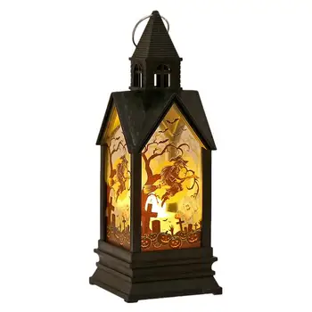 Фонарь на Хэллоуин, Лампа на Хэллоуин, Огни замка, светодиодная лампа в виде свечи, лампа на Хэллоуин для настольной вечеринки в помещении, жуткие украшения