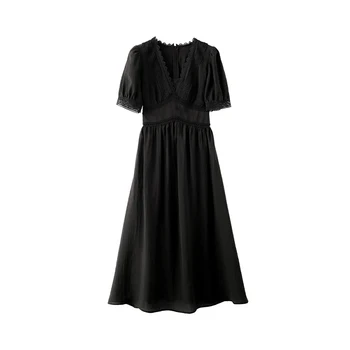 Черное платье-юбка NIGO с вертикальным вырезом Ngvp #nigo56835